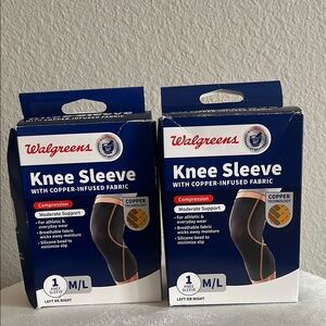 Brand New: Black Knee Sleeve with Copper Technology (Set of 2)